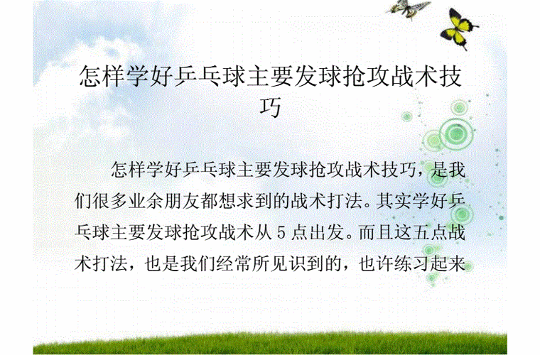 乒乓球技战术解析与建议