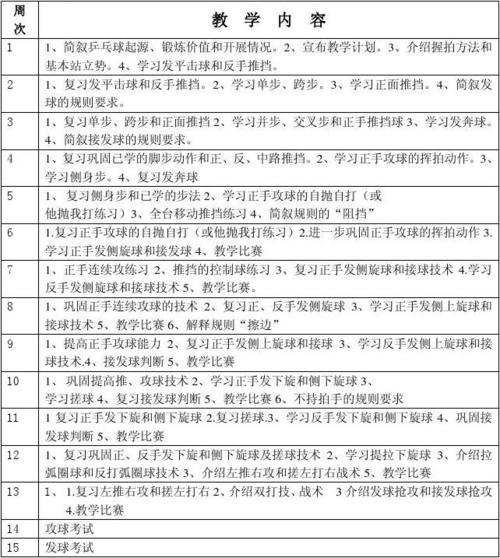 乒乓球教练工作职责