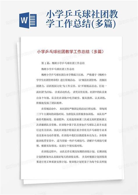小学乒乓球社团总结范文
