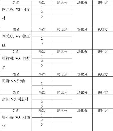 乒乓球团体比赛计分方法