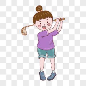 打高尔夫球发型女生动漫图片