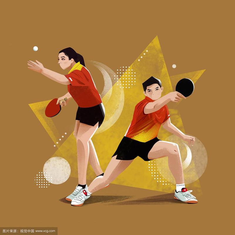 中秋乒乓球画画图片