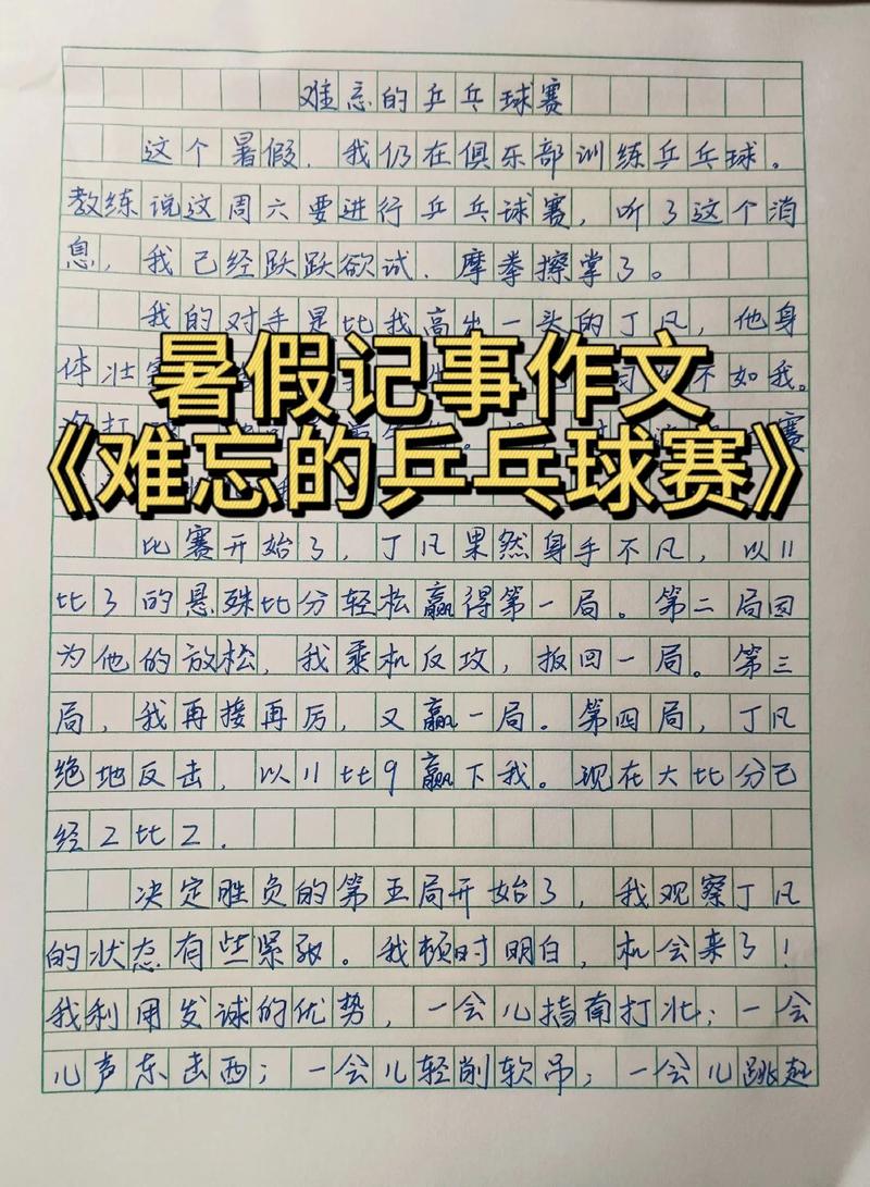乒乓球决赛的激烈作文