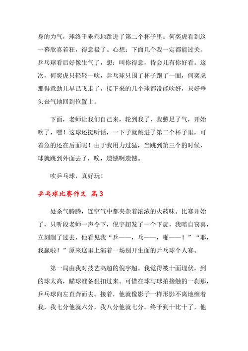 爷爷和乒乓球作文500字